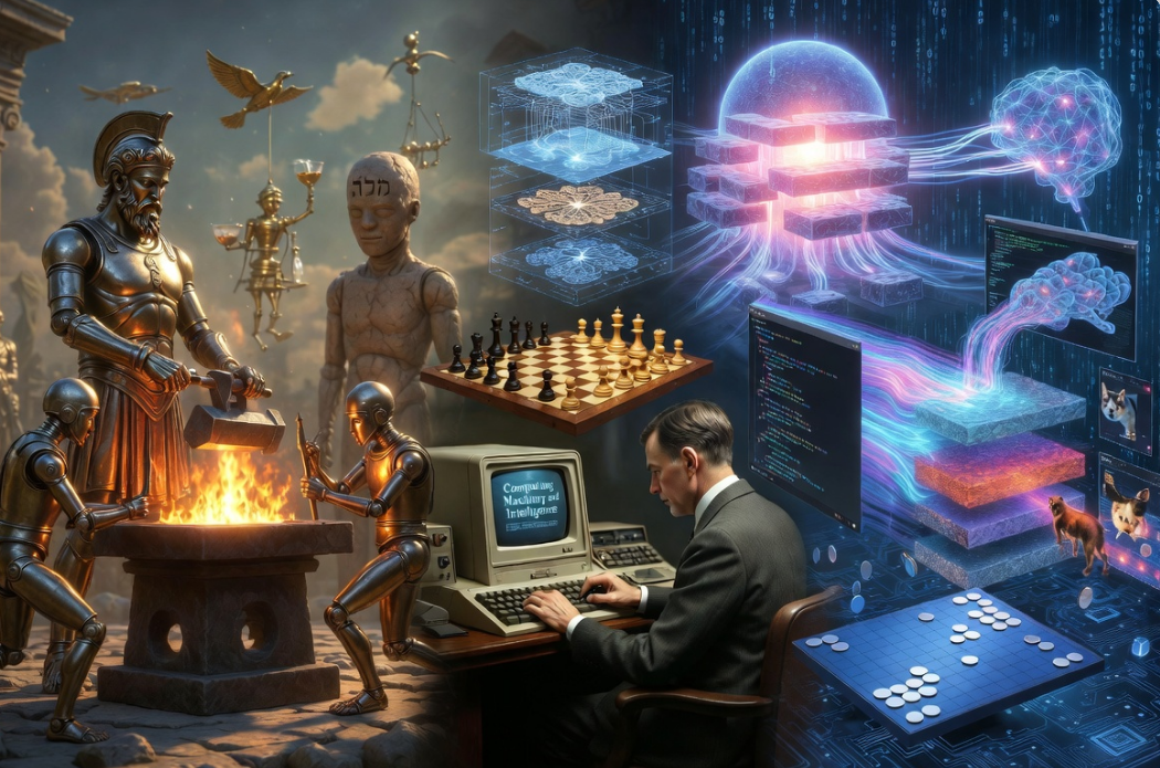 A Short History of AI: From Greek Myths to Large Language Models